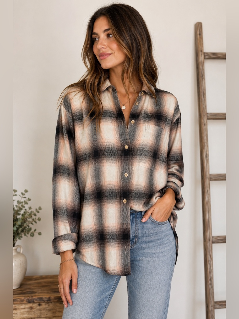 Madewell Oversized Plaid Flannel Button Down Shirt